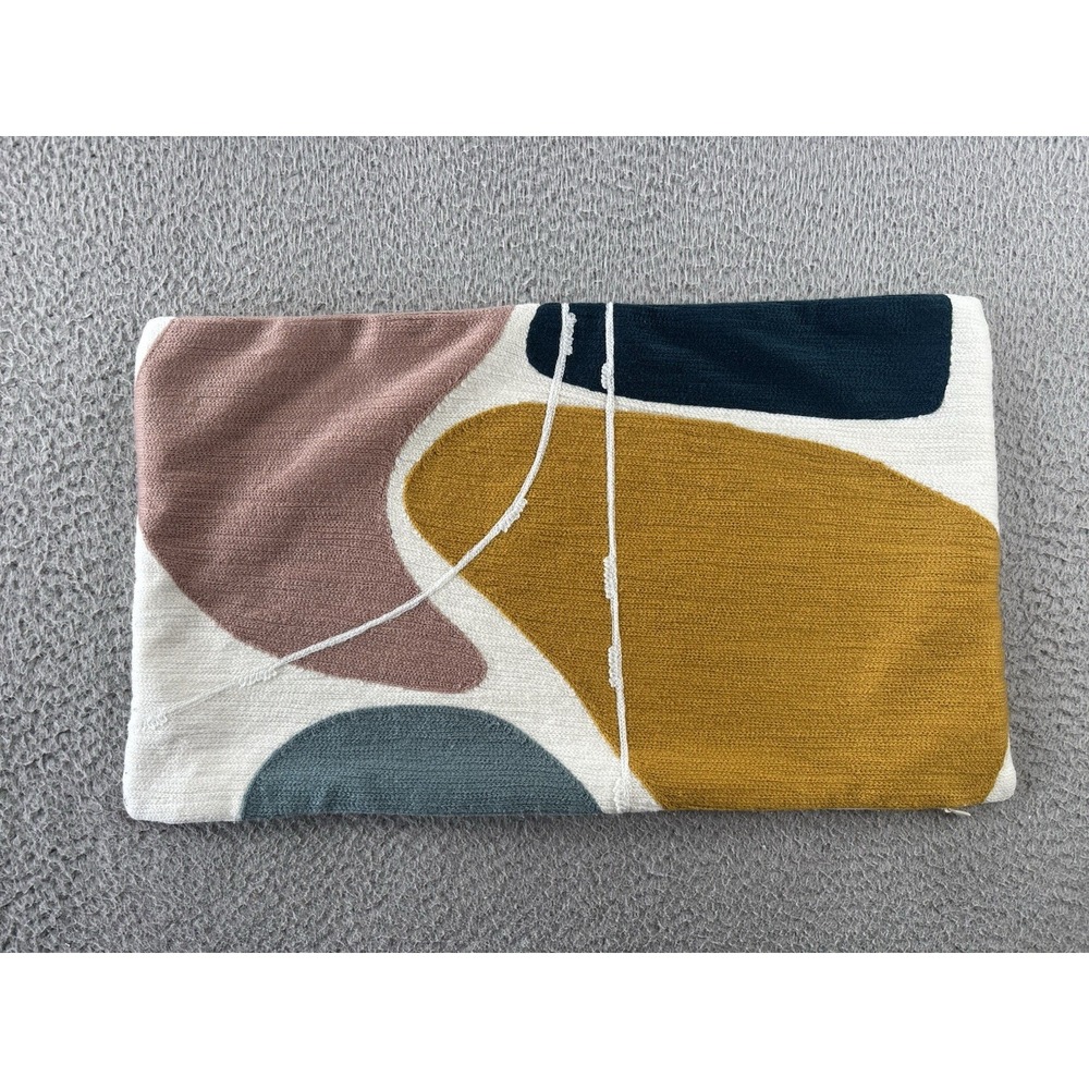 Walker Noble x West Elm Crewel Outlined Pillow Cover 12x21" MCM Modern Cotton